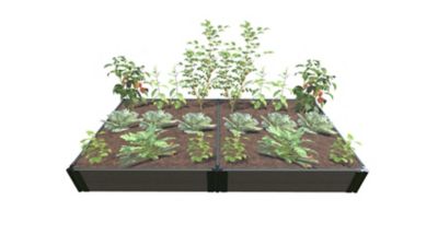 Frame It All Weathered Wood Raised Garden Bed 4 ft. x 8 ft. x 11 in. - 1 in. Profile, 300001423