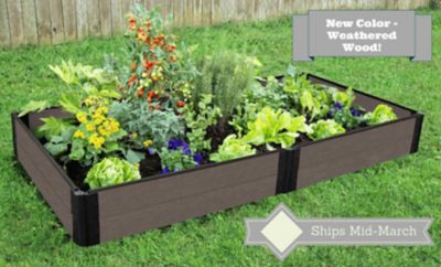 Image showing  Weathered Wood Raised Garden Bed 4 ft. x 8 ft. x 11 in. - 1 in. Profile, 300001423