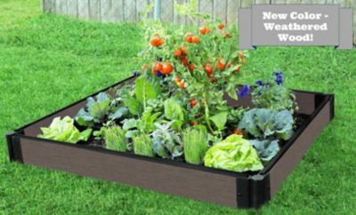 Image showing  Weathered Wood Raised Garden Bed 4 ft. x 4 ft. x 5.5 in. - 1 in. Profile, 300001425