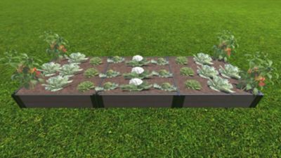 Image showing  Weathered Wood Raised Garden Bed 4 ft. x 12 ft. x 11 in. - 1 in. Profile, 300001434