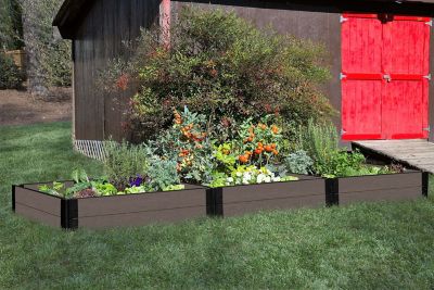 Image showing  Weathered Wood Raised Garden Bed 4 ft. x 12 ft. x 11 in. - 1 in. Profile, 300001434
