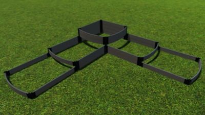 Image showing  Weathered Wood Raised Garden Bed Split Waterfall Tri-Level 12 ft. x 12 ft. x 22 in. - 1 in. Profile, 300001438