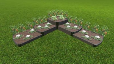 Image showing  Weathered Wood Raised Garden Bed Split Waterfall Tri-Level 12 ft. x 12 ft. x 22 in. - 1 in. Profile, 300001438