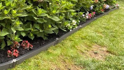 Image showing  Weathered Wood Straight Landscape Edging Kit 16 ft. - 2 in. Profile, 300001785