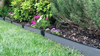 Image showing  Weathered Wood Straight Landscape Edging Kit 16 ft. - 2 in. Profile, 300001785