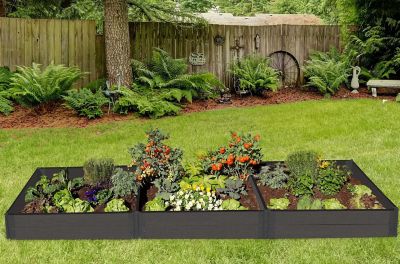 Image showing  Weathered Wood Raised Garden Bed 4 ft. x 12 ft. x 11 in. - 2 in. Profile, 300002076