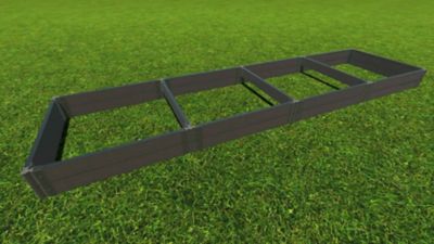 Image showing  Weathered Wood Raised Garden Bed 4 ft. x 16 ft. x 11 in. - 2 in. Profile, 300002079