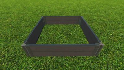 Image showing  Weathered Wood Raised Garden Bed 4 ft. x 4 ft. x 11 in. - 2 in. Profile, 300002081