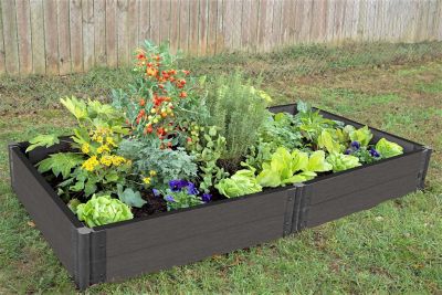Image showing  Weathered Wood Raised Garden Bed 4 ft. x 8 ft. x 11 in. - 2 in. Profile, 300002092