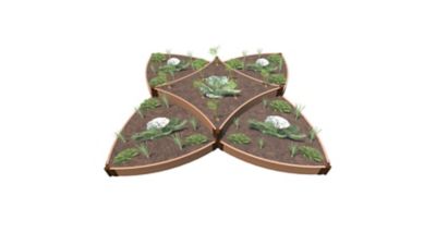 Frame It All Classic Sienna Raised Garden Bed Versailles Sunburst 8 ft. x 8 ft. x 11 in. - 1 in. Profile, 800001091