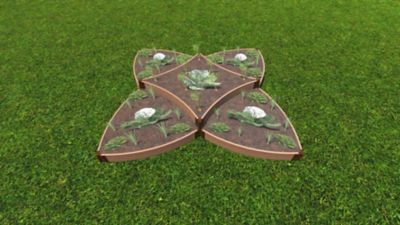 Image showing  Classic Sienna Raised Garden Bed Versailles Sunburst 8 ft. x 8 ft. x 11 in. - 2 in. Profile, 800001094