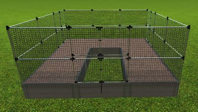 Image showing  Weathered Wood 'Walk-In Jumbo U-Shape' - 12 ft. x 12 ft. 22 in. Animal Barrier Raised Garden Bed, 800004155-AB2
