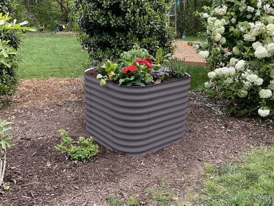 Image showing  6-in-1 Modular Metal Raised Garden Bed Kit, Gray