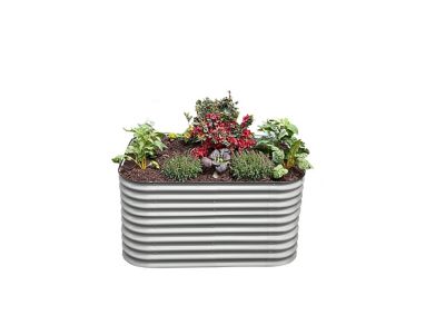 Image showing  6-in-1 Modular Metal Raised Garden Bed Kit, White