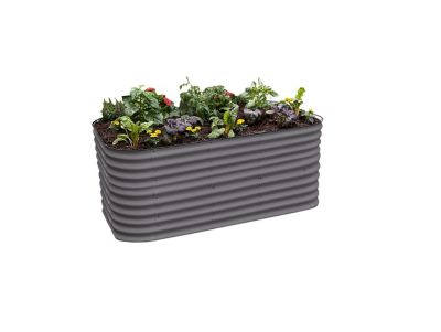 Image showing  9-in-1 Modular Metal Raised Garden Bed Kit, Gray
