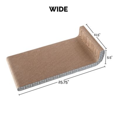 Image showing  Wide Wall-Mounted Corrugated Cat Scratcher with Catnip, Wide Size, 2-Pack
