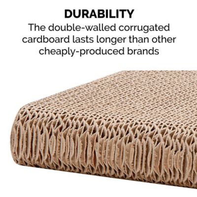 Image showing  Wide Wall-Mounted Corrugated Cat Scratcher with Catnip, Wide Size, 2-Pack