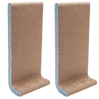 FurHaven Wide Wall-Mounted Corrugated Cat Scratcher with Catnip, Wide Size, 2-Pack