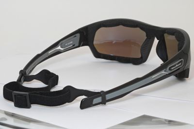 Image showing 5 th Wind Riders Motorcycle Sunglasses, Black Frame, Blue Lens