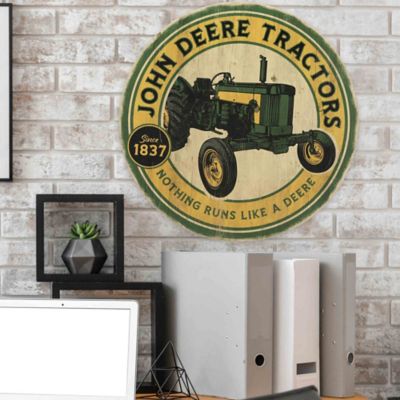 Image showing  Tractors Round Wood Wall Decor