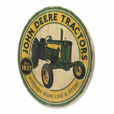 Image showing  Tractors Round Wood Wall Decor