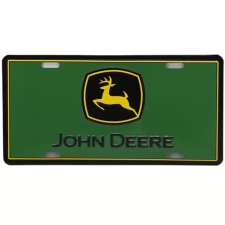 Metal license plate with John Deere logo Vehicle Emblems & Decals