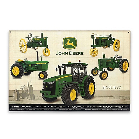 John Deere Tractor & Equipment Collage Metal Sign