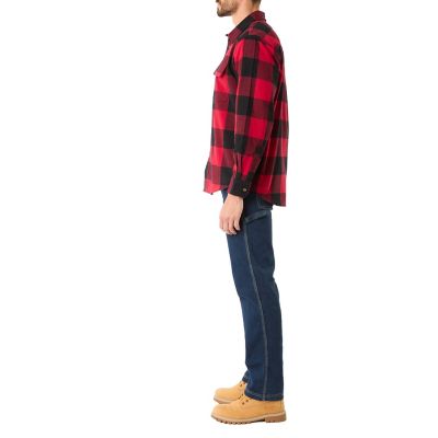 Image showing  Men's Buffalo Plaid 1-Pocket Flannel Button-Up Long-Sleeve Work Shirt, 6 oz. Fabric Size