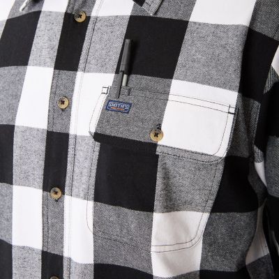 Image showing  Men's Buffalo Plaid 1-Pocket Flannel Button-Up Long-Sleeve Work Shirt, 6 oz. Fabric Size