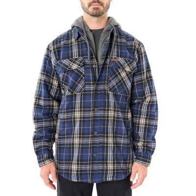 Smith's Workwear Big Men's Sherpa-Lined Hooded Flannel Shirt Jacket