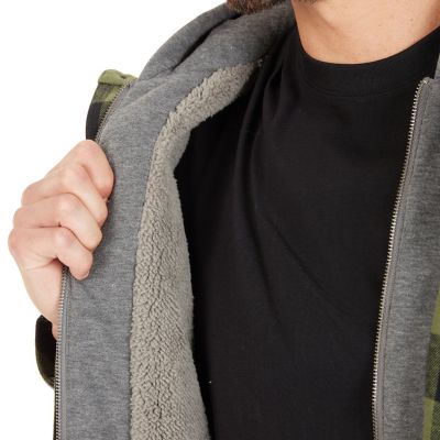 Image showing  Men's Sherpa-Lined Hooded Flannel Big and Tall Shirt Jacket