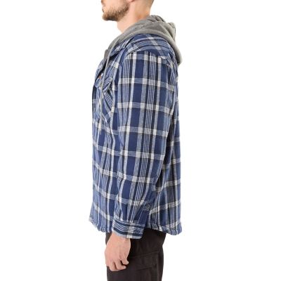 Image showing  Men's Sherpa-Lined Hooded Flannel Big and Tall Shirt Jacket