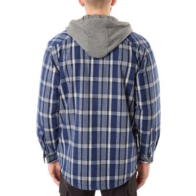 Image showing  Men's Sherpa-Lined Hooded Flannel Big and Tall Shirt Jacket