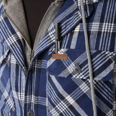 Image showing  Men's Sherpa-Lined Hooded Flannel Big and Tall Shirt Jacket