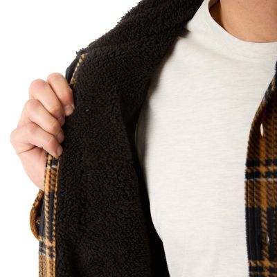 Image showing  Men's Sherpa-Lined Plaid Polarfleece Jacket