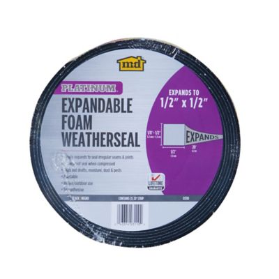 Image showing 5 th M-D Building Products 1/2 in. x 1/2 in. x 20 ft. Foam Platinum Expandable Weatherseal