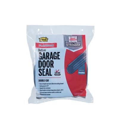 Image showing 6 th M-D Building Products 1 in. x 2-1/2 in. x 18 ft. Vinyl Platinum Garage Door Seal Bottom Insert