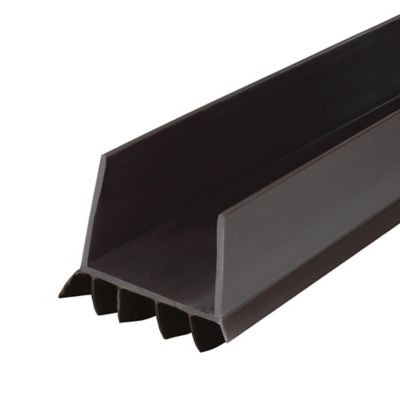 Image showing  1-3/4 in. x 2 in. x 36 in. Vinyl Easy Install DENY Slide-on Under Door Seal, Brown