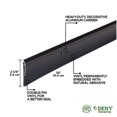 Image showing  2-1/8 in. x 1/4 in. x 36 in. Aluminum DENY Heavy-Duty Door Sweep, 40716