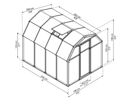 Image showing 8 th Canopia by Palram EcoGrow 6 x 8ft. Greenhouse