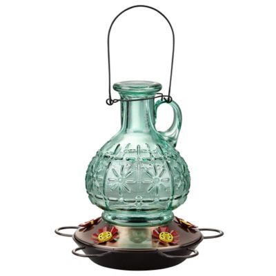 Royal Wing 28 oz. Glass Hummingbird Feeder, Green