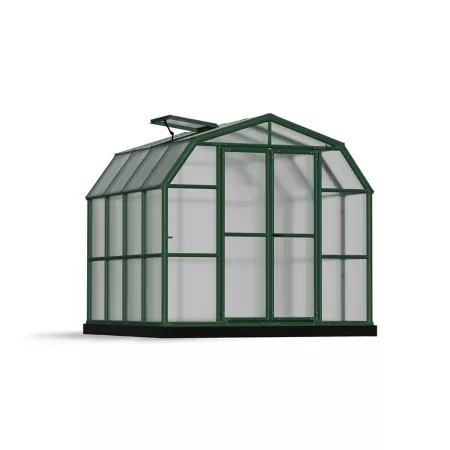 Canopia by Palram Grand Gardener 8 ft L x 8 ft W Green Double Wall Greenhouse Hobby Greenhouses