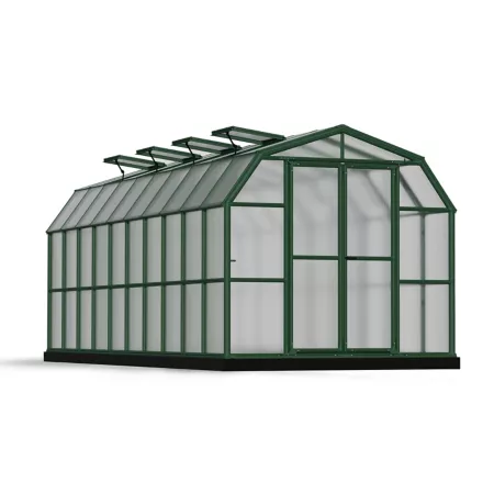 Canopia by Palram Grand Gardener 8 ft L x 20 ft W Green Double Wall Greenhouse Hobby Greenhouses