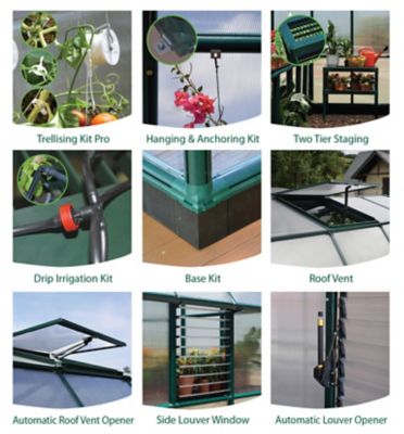 Image showing 9 th Canopia by Palram Prestige 8 x 8ft. Greenhouse, Clear