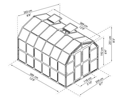 Image showing 9 th Canopia by Palram 8 L x 12 W ft. Green Prestige Twin Wall Greenhouse