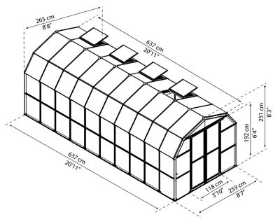 Image showing 7 th Canopia by Palram Prestige 8 x 20ft. Greenhouse, Clear