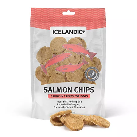 Icelandic Dog Treats + Salmon Fish Chips 2.5 oz. Dog Soft & Chewy Treats