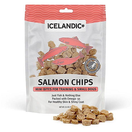 Icelandic+ Salmon Mini Fish Chips Dog Treats, 2.5 oz.