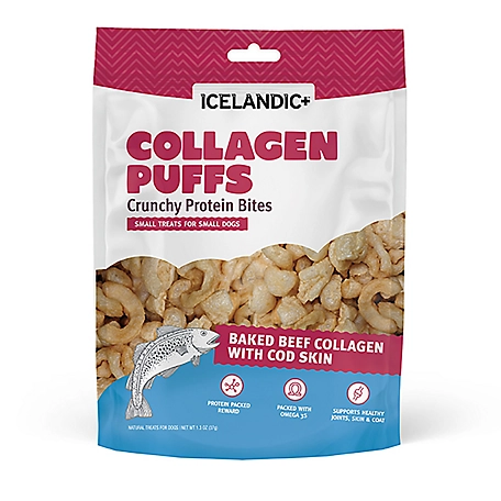 Icelandic+ Baked Beef Collagen with Cod Skin Puffs Dog Treats, 1.3 oz.