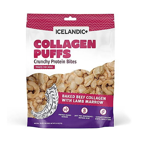 Icelandic+ Baked Beef Collagen with Lamb Marrow Puffs Dog Treats, 2.5 oz.